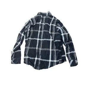 Victorias Secret Size Small Plaid Button Up Longsleeve Pajama Top Black‎ White thumbnail 2