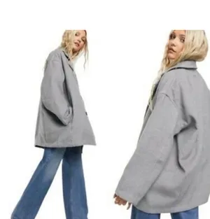 Hannah Slouchy Double Breasted Blazer in Washed Black thumbnail 2