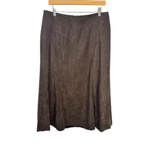 Cato Skirt Womens Size 14 Brown A-Line Midi Flared Side Zip Casual thumbnail 4