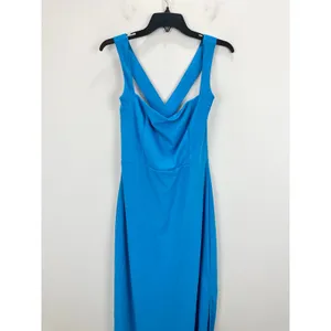 NEW Lulus Glamorous Dedication Blue Sleeveless Column Maxi Dress Formal XL thumbnail 6