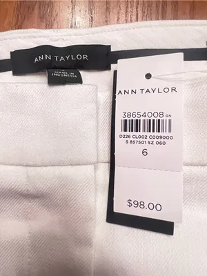 Ann Taylor Linen Blend‎ Eva Mid-Rise Slim Leg Tapered Ankle Pants White Size 6 thumbnail 10