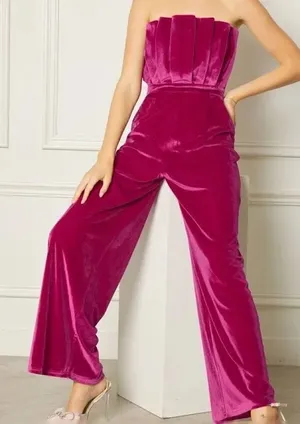 Burgundy Jumpsuit  thumbnail 1