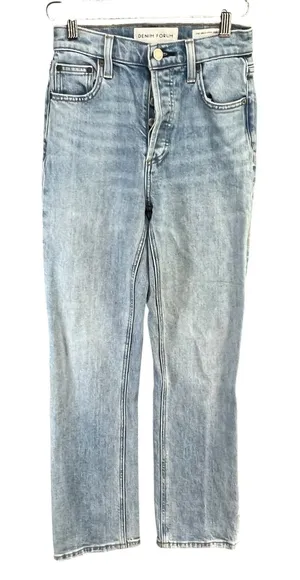 Aritizia Denim Forum The Arlo High Rise Straight Jeans 23‎ Button Fly Organic thumbnail 1