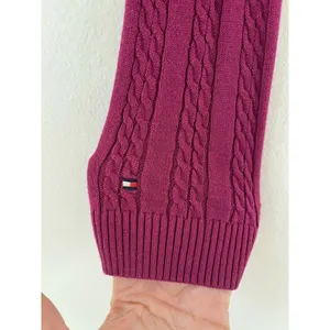 Tommy Hilfiger Purple Fitted V Neck Cable Knit Sweater Women’s Size Small thumbnail 4