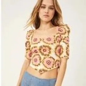 Free People Give Me More Crop Top‎ Boho XS Cottagecore Festival Coquette Hippie thumbnail 2