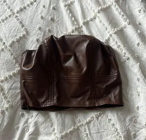 Leather Corset Top Brown Size XS thumbnail 1