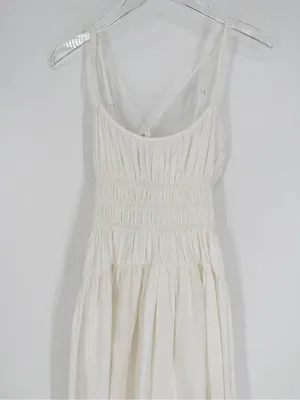 Ciao Lucia Volta Washed Cotton Poplin Midi Dress Women's M White Coastal Chic thumbnail 5