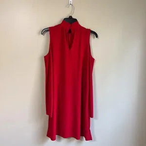 Kensie medium cold shoulder‎ red dress thumbnail 4