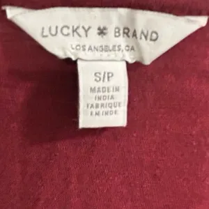 Lucky Brand‎ Women's V-Neck Long Sleeve Blouse Red Size S Casual thumbnail 5
