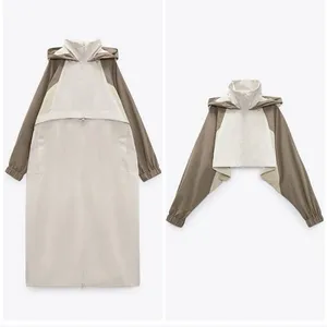 Zara 2 in 1 Parachute Jacket convertible full length coat rain waterproof thumbnail 4
