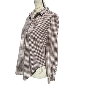 Madewell Brown Gingham Check Button Down Tie Front‎ Cotton Shirt AE769 Womens M thumbnail 9