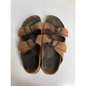 Birkenstock Arizona Sandals Women 41 Brown Fair Leather Two Strap Slides thumbnail 5