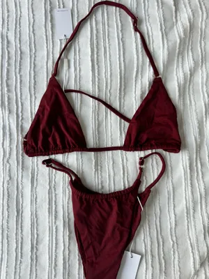 Slate swim bikini set Red thumbnail 1