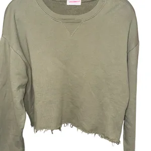 John Elliott Cropped Long Sleeve Sweatshirt Raw‎ Hem Green Size Large thumbnail 2