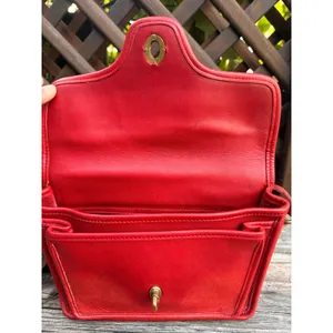 Vintage Coach Kent Bag Red Leather Crossbody Turnlock USA Made 1097-334 thumbnail 6