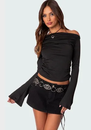 Edikted Black Long Sleeve Top thumbnail 1