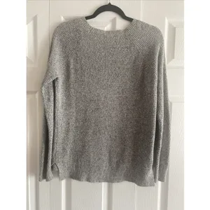 Madewell Textured Waffle Knit Sweater Womens Size S Gray Marl Raglan Pullover thumbnail 6