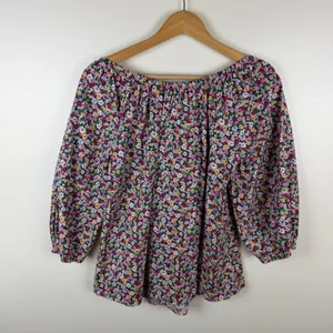 Pomander Place Tuckernuck Floral Blouse‎ XS Colorful Peasant Stretch Bloomcore thumbnail 3