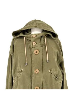 Free People Joshua Tree Utility Jacket Olive Green Cotton Hooded Size XS thumbnail 2