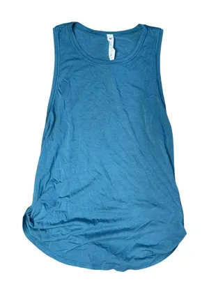 Lululemon Love Tank‎ Top Women Sz 2 Teal Excellent Scoop Neck Curved Hem LW1DIFS thumbnail 1