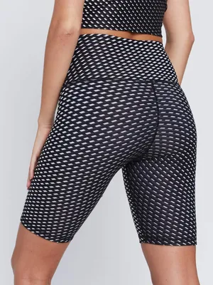 Wear It To Heart Kurt Reversible High Waisted Biker Shorts Black Rhombus M thumbnail 2
