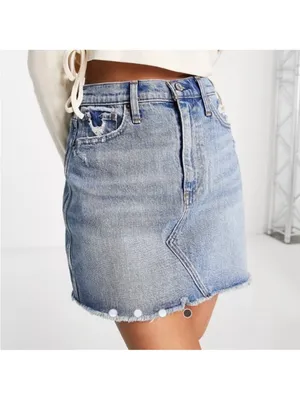 Abercrombie & Fitch Ultra High Rise Denim Mini Skirt. Size 0/25. thumbnail 4