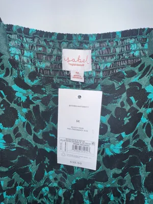 Isabel Maternity by Ingrid & Isabel Green Floral Long Sleeve Chiffon Blouse Size thumbnail 4