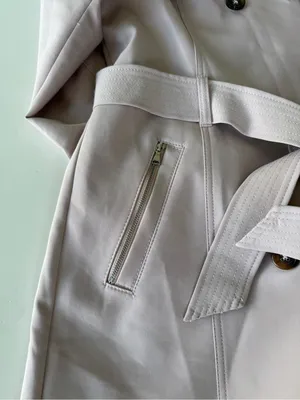 Express Light Pink Belted Trench Coat Size Medium thumbnail 9