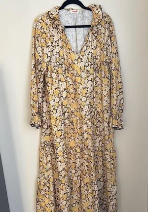 Floral Yellow Dress Size M thumbnail 2