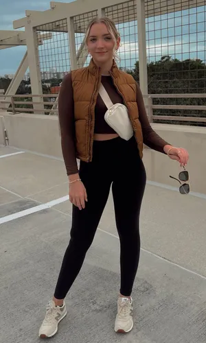 Caramel brown old navy puffer  thumbnail 3