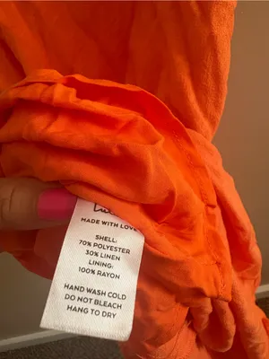Lulus Casual Enchantment Orange Linen Off-the-Shoulder Midi Dress Size Medium thumbnail 10