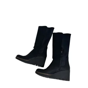 Dr. Scholl’s Lindy Black Wedge Tall Boots Faux Leather Comfort Size 10 thumbnail 7