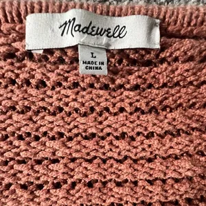 Madewell Open Stitch Cotton Blend Cropped Sweater Rust‎ Orange Size Large thumbnail 3