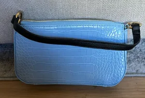 Light blue snake skin faux purse thumbnail 1