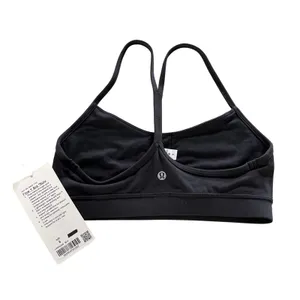 Lululemon Flow Y Bra Nulu Women 8 Black Yoga Minimalist Racerback LW2AQAS BLK thumbnail 3