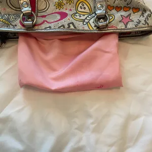 Coach Poppy Butterfly Graffiti Pink Silver Shoulder Bag Y2K Rare #F15712 thumbnail 12