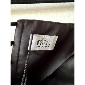Oh Polly Anastasia Draped Halterneck Satin Mini Dress in Black size 4 New thumbnail 7