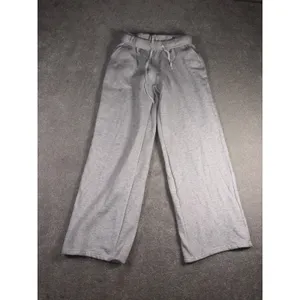 missguided wide leg sweatpants foldover waist band m Ash Heather Gray thumbnail 2