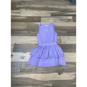 Do+Be Light Purple Sleeveless Blouson Mini Dress V‑Neck Ruffle Hem Size M thumbnail 4