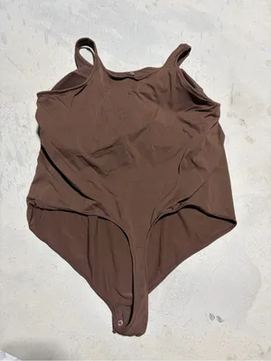 Skims Chocolate Brown One-Piece Bodysuit with padding 2x thumbnail 3