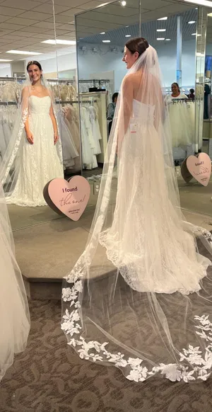 David's Bridal Galina Lace Wedding Dress thumbnail 1