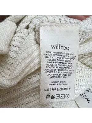 Wilfred Ribbed Knit Button-Up Cropped V-Neck Cardigan Sweater Ivory Size Medium thumbnail 10