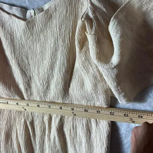 Rainbow Boho Ruffle Jumpsuit Womens S Cream‎ Coastal Wide Leg Textured Knotted thumbnail 4