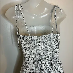 SHEIN Knot Strap Shirred Back Dalmatian Print Slip Dress Size XS thumbnail 2