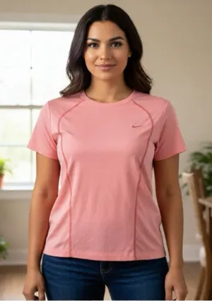 *30off3* Nike Women's Training Tee Coral Pink Short Sleeve Size M‎ thumbnail 1