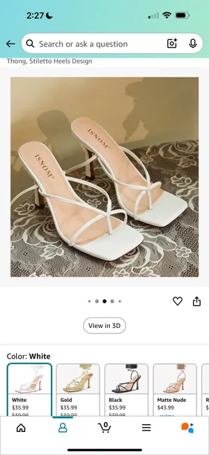 White Lace up heels Amazon ISNOM thumbnail 2