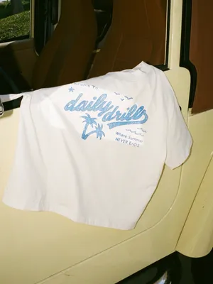 Daily Drills Vacation Vintage Tee in white and blue thumbnail 3