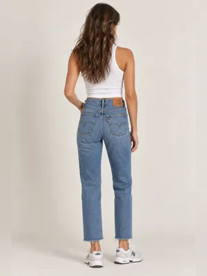 Levi's Ribcage Straight Ankle Jeans – Dance Around (Medium Wash) – 27 thumbnail 3