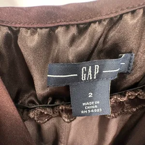 Gap Y2K Velvet Silk Blend Slip Dress Sz 2 Chocolate Brown Whimigoth‎ FairyGrunge thumbnail 10