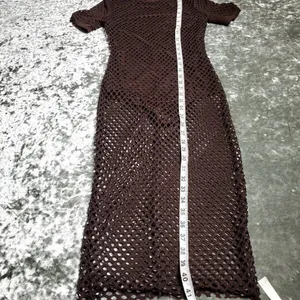 ASOS Naanaa Brown‎ Mesh Bodycon Midi Dress thumbnail 3